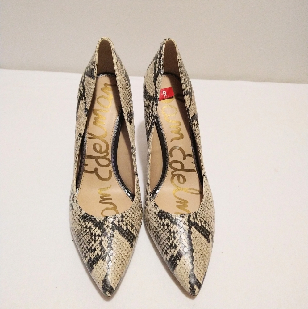 Sam Edelman Hazel Snake Skin Leather Pumps - Picture 2 of 11